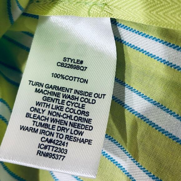 Anthropologie Sanctuary Light Green Striped Blouse Size: Medium - Picture 10 of 13